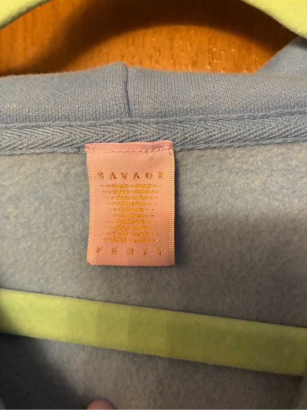 Savage X Fenty Light Blue Hoodie with Embroidered Patch - Picture 4 of 8